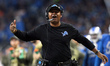 Detroit Lions head coach Jim Caldwell is seen on the sidelines during the first half of an...