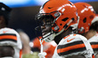 Cleveland Browns running back Matt Dayes (27) is seen on the sidelines during the first ha...