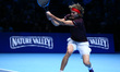 Alexander Zverev of Germany against Marin Cilic of Croatiaduring Day One of the Nitto ATP...
