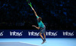 Rafael Nadal of Spain against David Goffin of Belgiumduring Day Two of the Nitto ATP Worl...