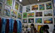 A general view of a stand is seen at the 14th International Gifts and Handicrafts Fair in...