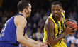 James Nunnally and Pau Ribas during the match between FC Barcelona v Fenerbahce correspond...