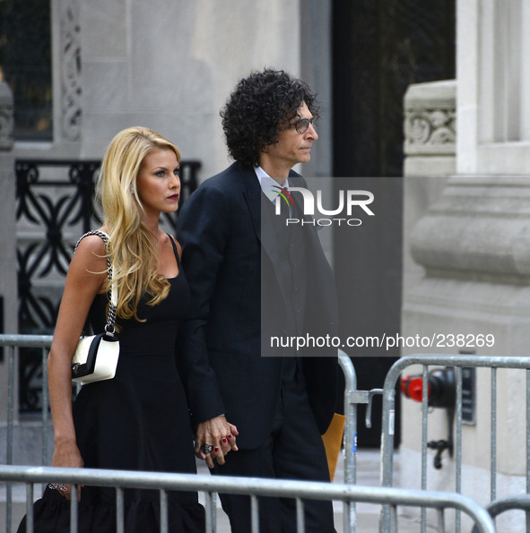 Beth and Howard Stern  attends Joan Rivers's Funeral on September 7, 2014 at Temple Emanu-El in New York City. 

photo by Robin Platzer/Tw...