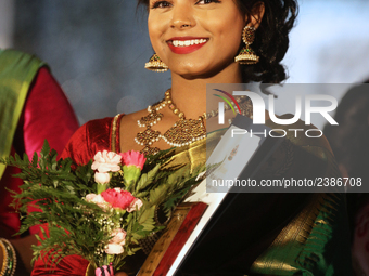 Vipuja Varatharajan was crowned Miss Tamil Canada Queen of Angels 2017 during the Miss Tamil Canada Queen of Angels beauty pageant held in S... by Creative Touch Imaging Ltd/NurPhoto