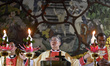 A Catholics priests and nuns performing holy rituals for the Holy Mass during Christmas EV...