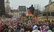 A huge crowd during the Christmas Stars Parade that take place in Lviv on the second day o...