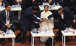   Mukesh Ambani, Chairman  and MD Reliance Industry Limiter Shake hand to Lakshmi Mittal ,...