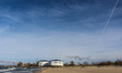 Smoking chimney over the Port Service hazardous waste incinerator silo is seen in Gdansk,...