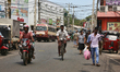 Busy street in downtown Jaffna, Sri Lanka. 