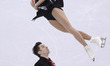 Valentina Marchei (top) and Ondrej Hotarek of Italy compete during the pair skating free s...