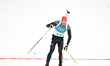 Germany's Peiffer Arnd crosses the finishing line of men's 10km sprint event of biathlon a...