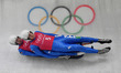 Italy's Ivan Nagler and Fabian Malleier train ahead of men's doubles event of luge at 2018...