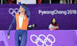 Sven Kramer of the Netherlands celebrates after finishing men's 5000m event of speed skati...