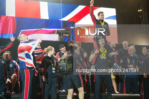 Members of the British team at the Invictus Games 2014 at the Queen Elizabeth Olympic Park, London, UK on Sunday 14th September 2014. 