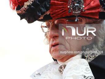  People wearing carnival costumes attend the event of the Eagle Flight on February 11, 2018 in Venice, Italy. The theme for the 2018 edition... by Matteo Chinellato/NurPhoto