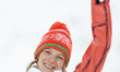 Hanna Huskova of Belarus celebrates during venue ceremony of ladies' aerials of freestyle...