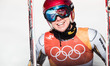 Ester Ledecka of the Czech Republic smiles after the ladies' super giant slalom of Alpine...