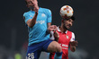 Marseille's French midfielder Florian Thauvin with Braga's Portuguese defender Ricardo Esg...