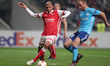 Braga's Brazilian defender Raul Silva vies for the ball Marseille's French forward Valere...