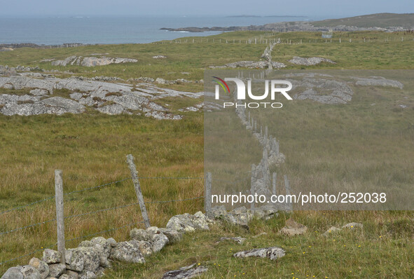 A typical view in Western Connemara area, near Cleggan. Connemara, County Galway, Ireland. Photo: Artur Widak /NurPhoto 