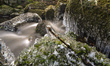 Icicles on rocks at Glencree river, as cold snap is affecting Ireland after several centim...