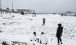 People Enjoy the Snow at Salhill park. On Friday, March 2, 2018, in Galway, Ireland. A bla...