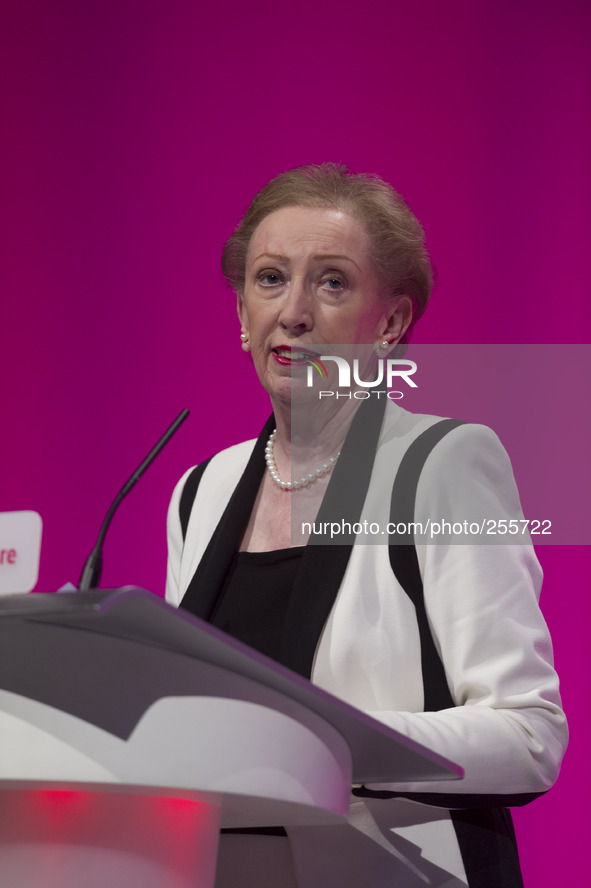 Margaret Beckett at the 2014 Annual Labour Conference in Manchester.