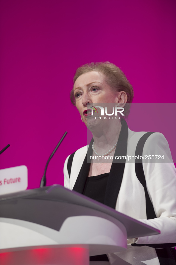 Margaret Beckett at the 2014 Annual Labour Conference in Manchester.