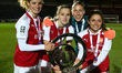 L-R Dominique Janssen, Vivianne Miedema, Sari van Veenendaal and Danielle van de Donk of A...
