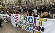 Students and high school students take part in a rally place Saint-Michel to protest again...