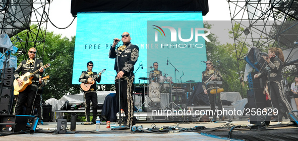 Mariachi El Bronx performs during Free Press Summer Festival (FPSF) in Eleanor Tinsley Park on May 31, 2014 in Houston, Texas. 