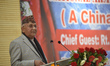 Prime Minister of Nepal KP Sharma Oli giving speech during Inaugural Ceremony of National...