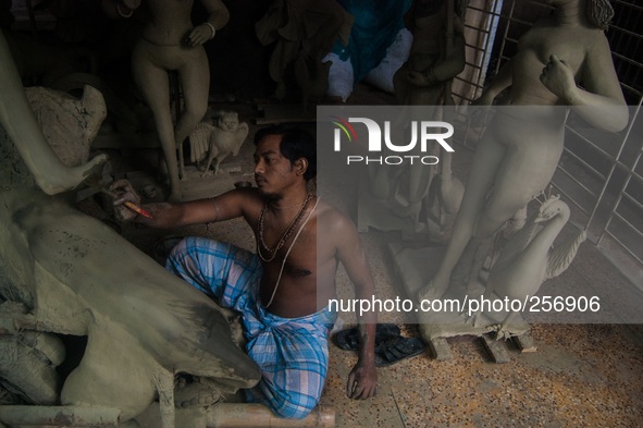 Sculpture makers of Bangladesh are busy with the final touch for making the sculpture of Hindu God and Goddesses as the biggest festival of...