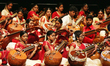 Music students from the Veenalayam Temple of Music perform with world renowned veena artis...