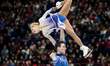 Aljona Savchenko (Top) and Bruno Massot of Germany perform during the pairs free skating c...
