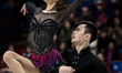 Peng Cheng (Top) and Jin Yang of China perform during the pairs free skating competition a...