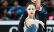 Yu Xiaoyu (Front) and Zhang Hao of China perform during the pairs free skating competition...