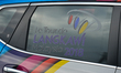 Le Tour de Langkawi logo seen on a car's window ahead the sixth stage, the 108.5km from Ta...