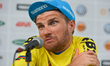 Artem Ovechkin from Terengganu Team, during the post stage press conference, as he keeps t...