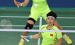 (140924) -- INCHEON, Sept. 24, 2014 () -- Yu Yang (front) and Wang Xiaoli of China compete...
