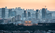The sunset casts an orange sky over the new urban skyline of Turkey's capital city, Ankara...