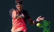 Juan Martin Del Potro, from Argentina, in action against Kei Nishikory, from Japan, during...
