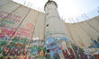 Political and social mural paintings on Israeli West Bank barrier in Bethlehem. Tuesday,...