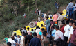 Photo taken on April 9, 2018 shows the site of a traffic accident in Kangra district of Hi...