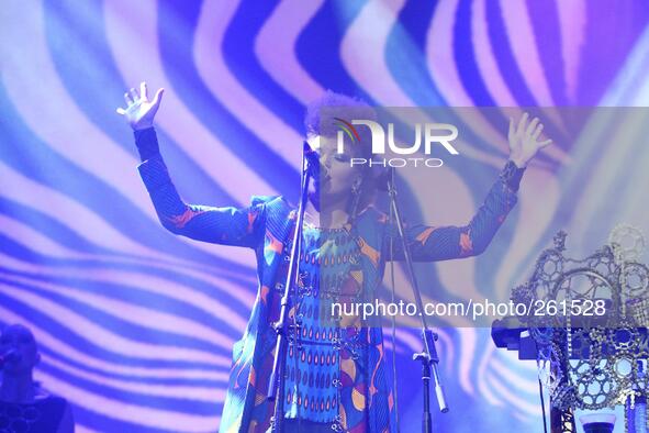 Gdansk, Poland 26th, September 2014 Polish - NIgerian singer Ifi Ude (Diana Ifeoma Ude) performs live during the Hoop Likes Festival in Gdan...
