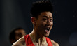 (140928) -- INCHEON, Sept. 28, 2014 () -- Jiang Fan of China reacts after the men's 110m h...