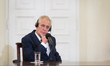 President of the Czech Republic Milos Zeman during the press conference with President of...