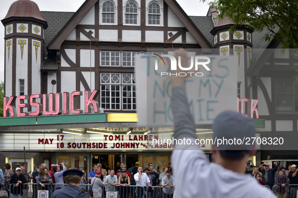 Scene at a protest outside a tour stop of conservative political commentator Tomi Lahren at the Keswick theatre in Glenside, PA, in the Phil... by Bastiaan Slabbers/NurPhoto