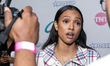 "Claws" cast member Karrueche Tran talks to reporters at the season two preview screening...