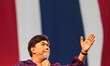 Dr. Seri Wongmontha on stage at an anti-Government rally on the second day of the "shutdow...